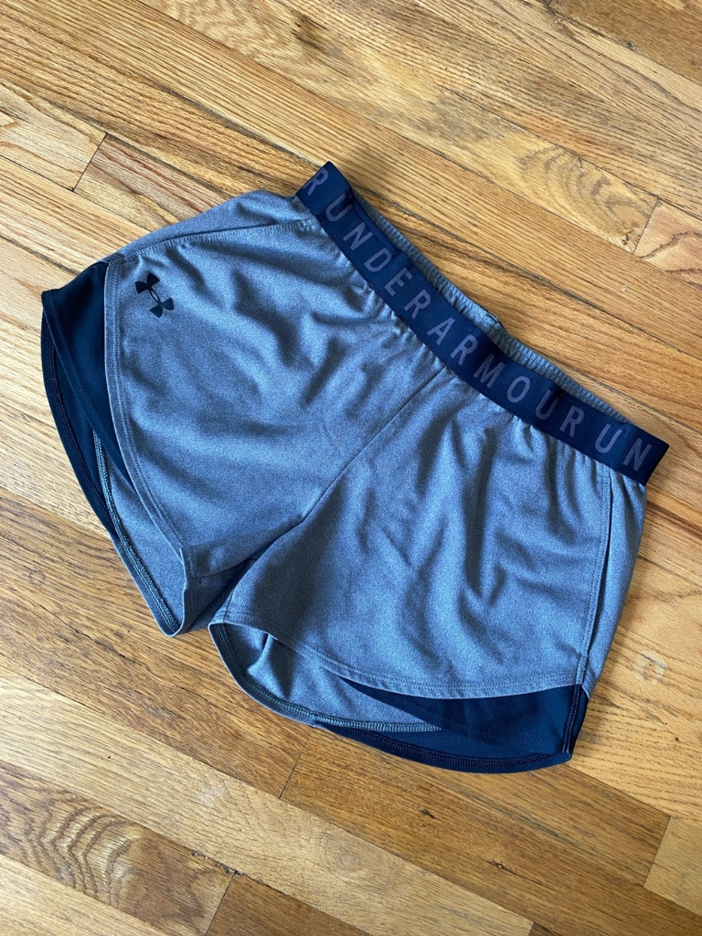 Under Armour Women's Grey and Black Athletic Shorts